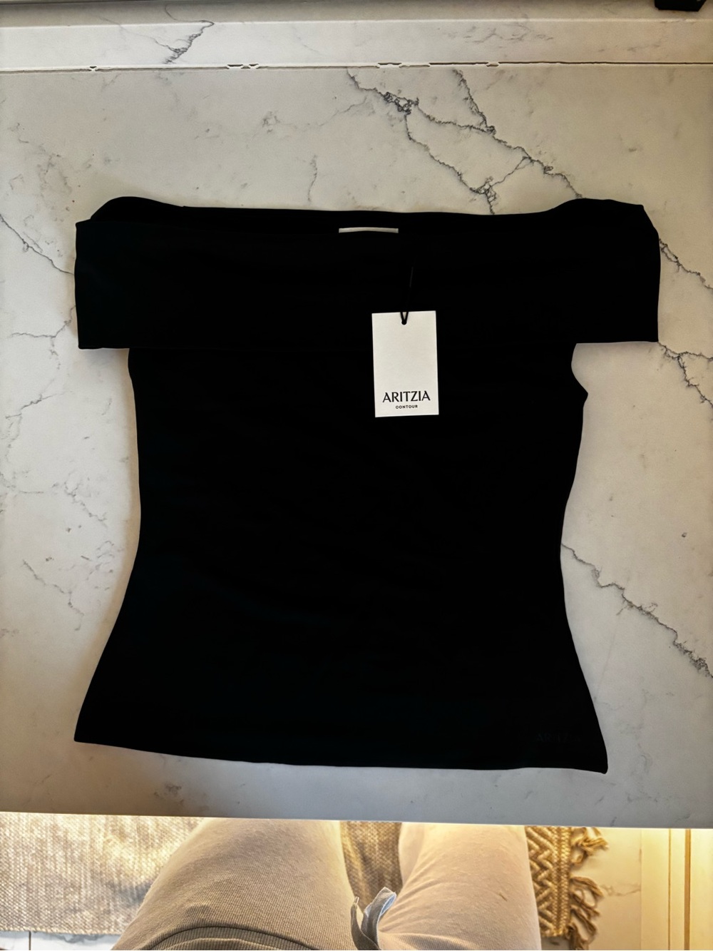 Aritzia Black Off-Shoulder Camisole Top